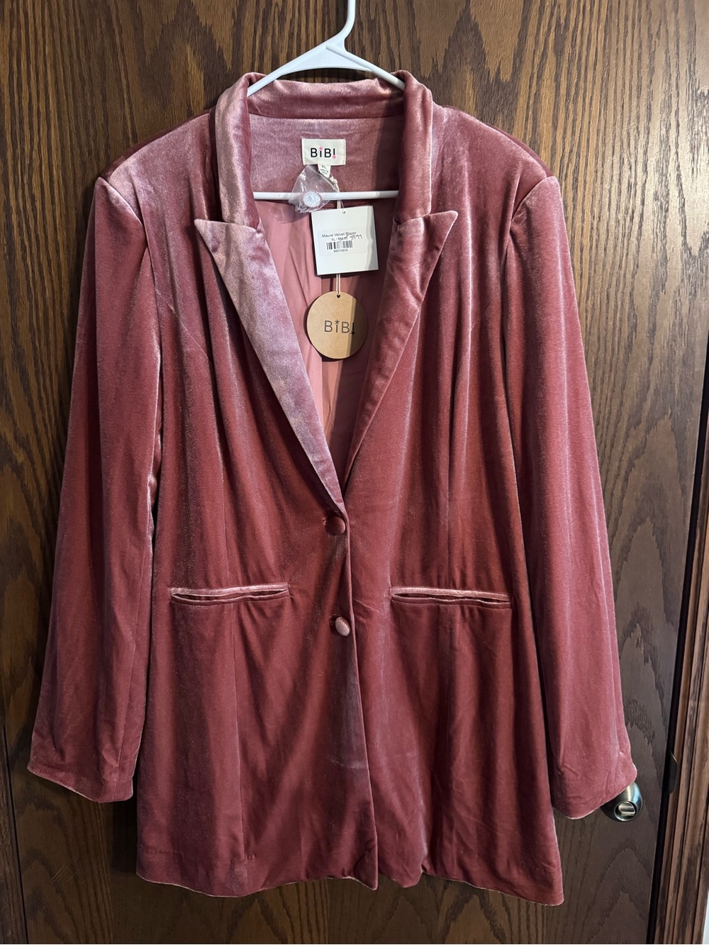BiBi Rose Velvet Notch Lapel Blazer